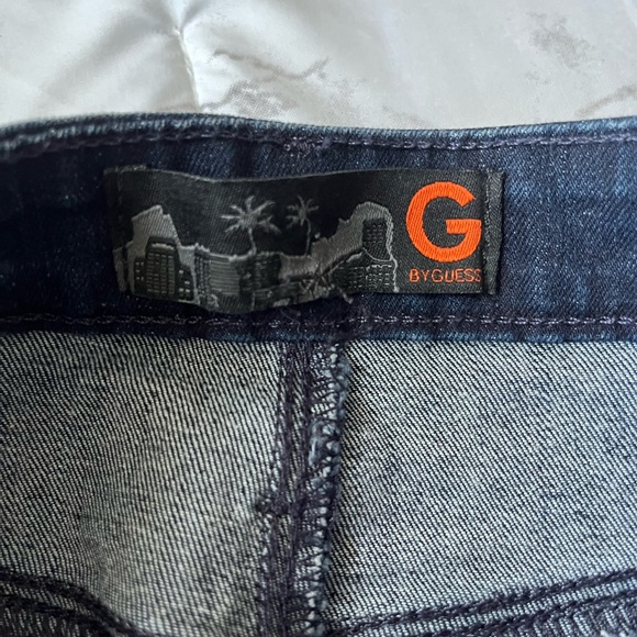 Guess Knee Length Distressed Jean Skirt - Picture 2 of 2